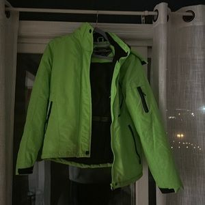 Neon green outdoor coat